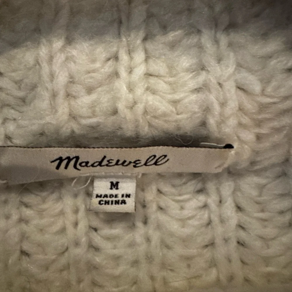 Madewell Cream Loretto Wool Blend Mock Neck Sweater - Size M